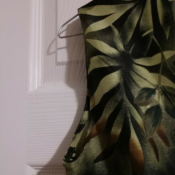 🪴🌿🌱 Scarlett Women's Dress Green on Black with a hint of Brown Size 12 - Picture 9 of 12